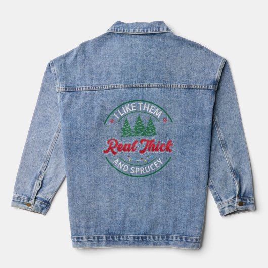 Ik vind ze heel dik en pittig, Funny Christmas Denim Jacket (Achterkant)