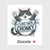 Ik vind ze mollig Grappige kat vinyl sticker (Vel)