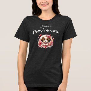 Ik vind ze schattig - shih tzu speelgoed dog Tri-Blend shirt