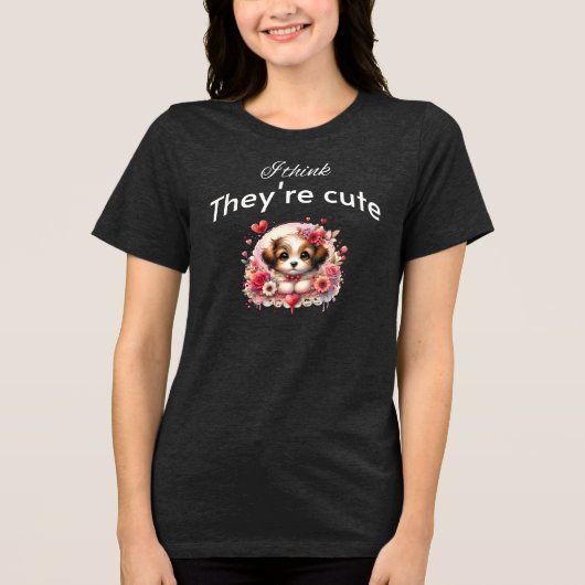 Ik vind ze schattig - shih tzu speelgoed dog Tri-Blend shirt (Voorkant)