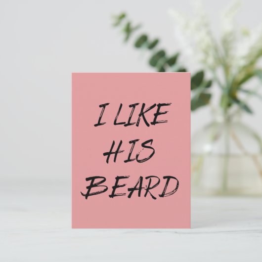 Ik vind zijn baard grappig briefkaart (Staand voorkant)
