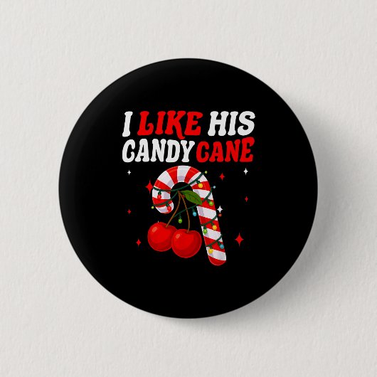 Ik vind zijn Kerststok Koppel Matchende Kerstmis F Ronde Button 5,7 Cm (Voorkant)