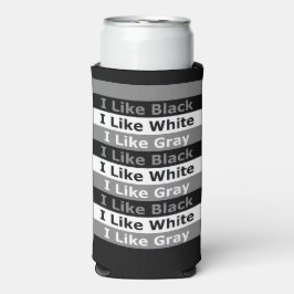Ik vind zwart wit en grijs gestreepte ontwerpen le seltzer blikjeskoeler