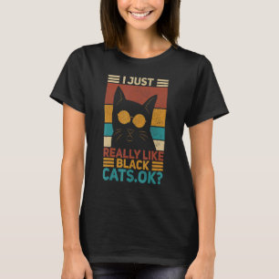 Ik vind zwarte katten echt leuk oké jongen kattenl t-shirt
