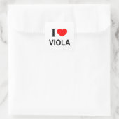 Ik ❤️ VIOLA IK HOU VAN VIOLA IK HART VIOLA Vierkante Sticker (Tas)