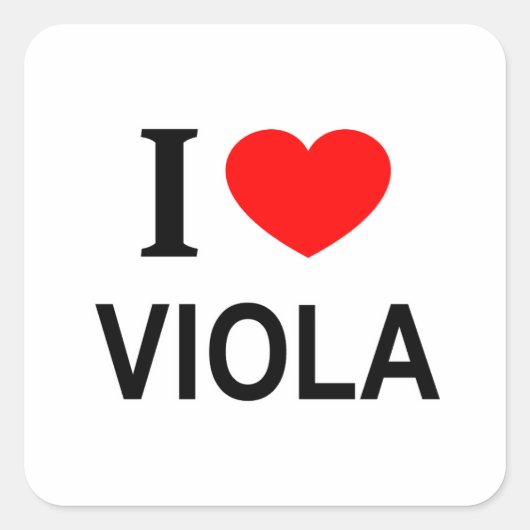 Ik ❤️ VIOLA IK HOU VAN VIOLA IK HART VIOLA Vierkante Sticker (Voorkant)