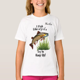 "Ik vis als een meisje..." Forel  Meisjes T-shirt