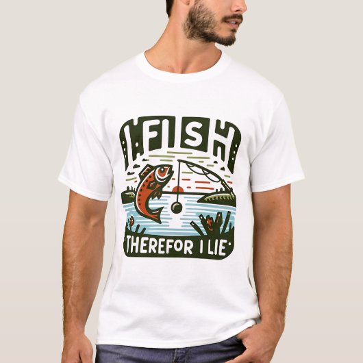 Ik vis daar waar ik lig t-shirt (Voorkant)