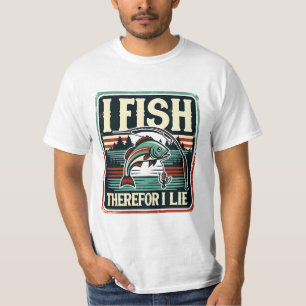 Ik vis daarom ik lieg, Angler Humor Art T-shirt