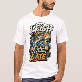 Ik vis dus ik ben waarschijnlijk te laat t-shirt