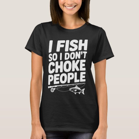 Ik vis dus ik wurg geen mensen t-shirt (Voorkant)