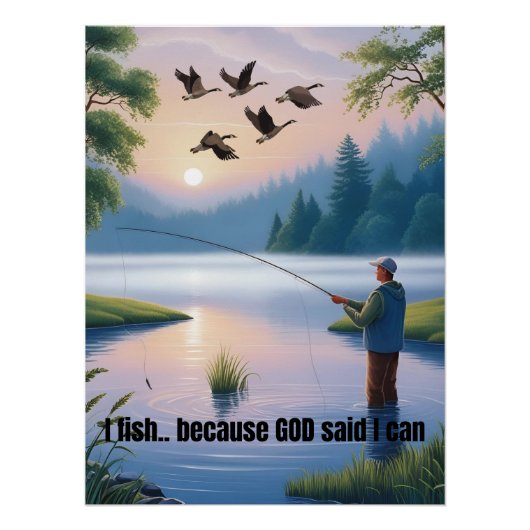 Ik vis omdat God zei dat ik het kan – Mannen Gevis Perfect Poster (Voorkant)