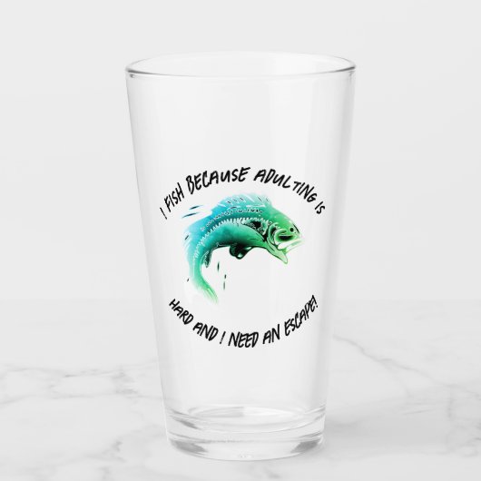 Ik vis omdat volwassen is... - Vist Beer Glas (Voorkant)
