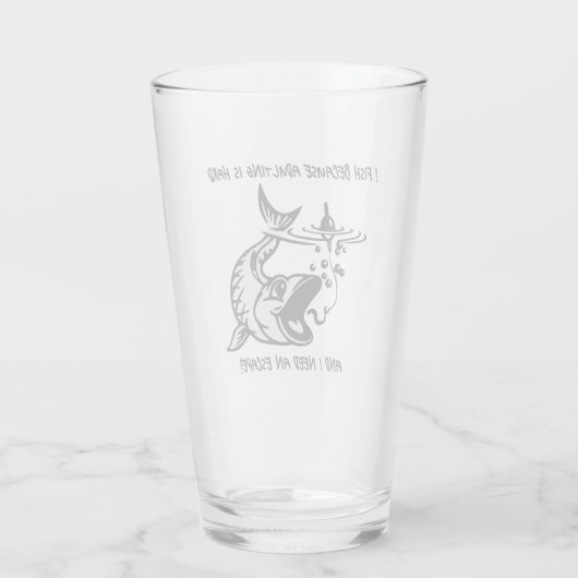 Ik vis omdat volwassen zijn moeilijk is... - Vist  Glas (Achterkant)