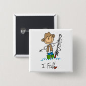 Ik Vis Vierkante Button 5,1 Cm (Voorkant /achterkant)