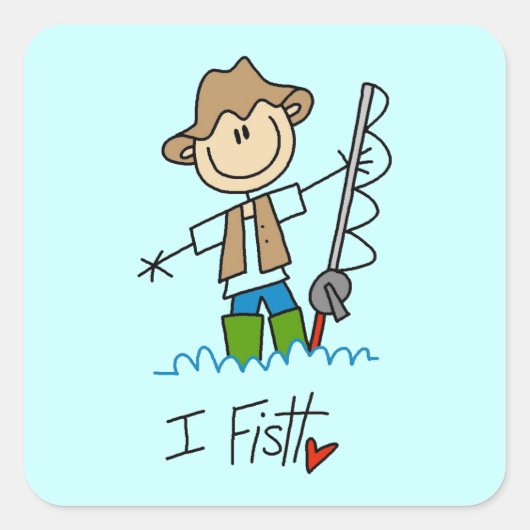 Ik Vis Vierkante Sticker (Voorkant)