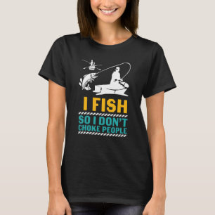 Ik vis zodat ik mensen niet stik, sarcastische gel t-shirt