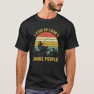 Ik vis zodat ik mensen niet verstik op een boot di t-shirt