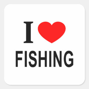 Ik ❤️ VISSEN Ik HOU VAN VISSEN Ik HART VISSEN Vierkante Sticker