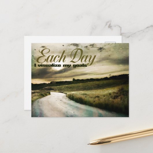 "Ik visualiseer mijn doelen" Motivatie Affirmatie Briefkaart (Voorkant / Achterkant in situ)