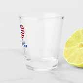 Ik (Vlag VS Hart) Uw Tekst Shot Glas (Rechts)