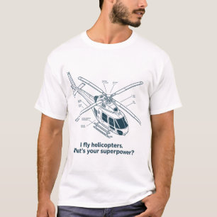 Ik vlieg in Helikopters – Technische Blauwdruk Lij T-shirt
