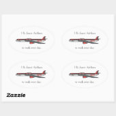 Ik vlieg Janet Airlines Ovale Sticker (Vel)