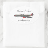 Ik vlieg Janet Airlines Ovale Sticker (Tas)