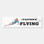 Ik vlieg liever met Pin-up Flight Attendant grappi Bumpersticker (Voorkant)
