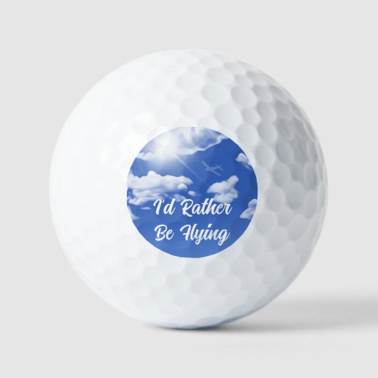 "Ik vlieg liever" Sky Plane golfballen (Voorkant)
