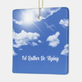 "Ik vlieg liever" Sky Plane Square Ornament (Links)