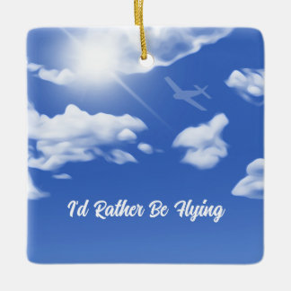 "Ik vlieg liever" Sky Plane Square Ornament