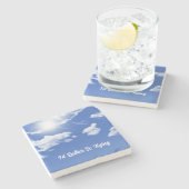 "Ik vlieg liever" Sky Plane Stone Onderzetter (Zijkant)