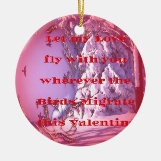 Ik vlieg met je naar valentijn.png keramisch ornament (Voorkant)