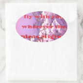 Ik vlieg met je naar valentijn.png ovale sticker (Tas)