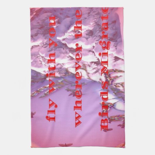 Ik vlieg met je naar valentijn.png theedoek (Verticaal)