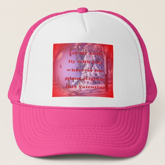 Ik vlieg met je naar valentijn.png trucker pet (Voorkant)