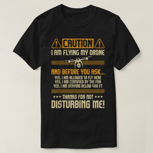 Ik vlieg met mijn drankje - Drone Pilot Operator F T-shirt (Design voorkant)