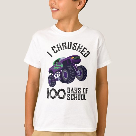 Ik vloekte 100 dagen groene monstertruck op school t-shirt (Voorkant)