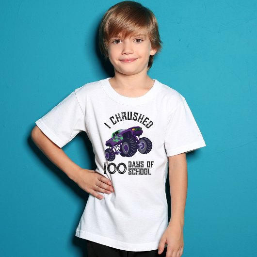 Ik vloekte 100 dagen groene monstertruck op school t-shirt