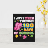 Ik vloog gewoon door 100 dagen schoolvlinder 1 kaart (Gele Bloem)