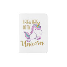 "Ik vloog hier op mijn Unicorn' paspoorthouder