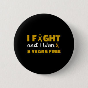 Ik vocht en ik won 5 jaar gratis kinderkanker bewu ronde button 5,7 cm