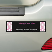 Ik vocht en won- Borstkanker Bumpersticker (Op auto)
