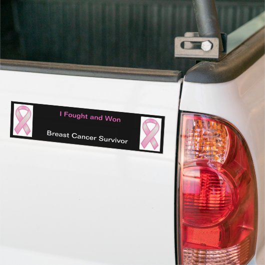 Ik vocht en won- Borstkanker Bumpersticker (Op Truck)
