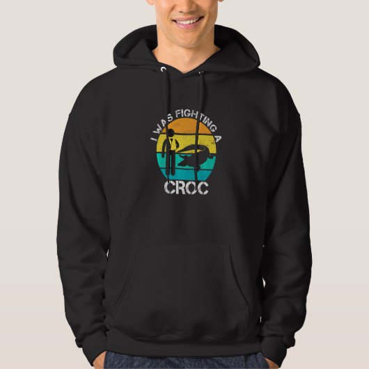 Ik vocht tegen een Croc Broken Arm Injury Boys Man Hoodie (Voorkant)
