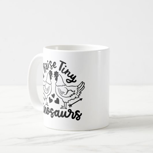 "Ik voed kleine dinosaurussen" Funny Chicken Mok (Voorkant links)