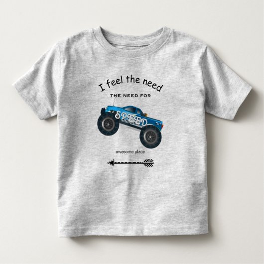Ik voel de behoefte aan snelheid Pijl & Monstertru Kinder Shirts (Voorkant)