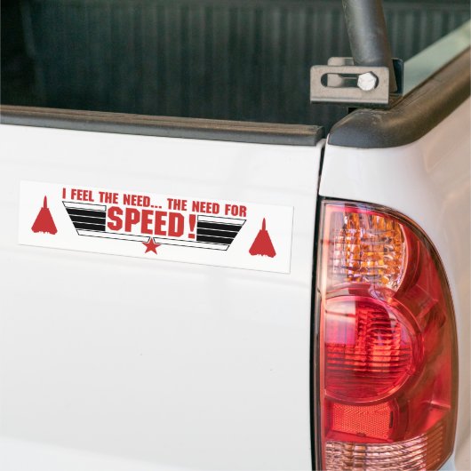 Ik voel de behoefte... bumpersticker (Op Truck)