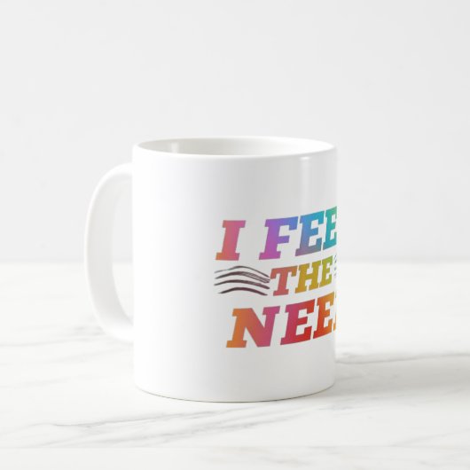 Ik voel de behoefte koffiemok (Voorkant links)